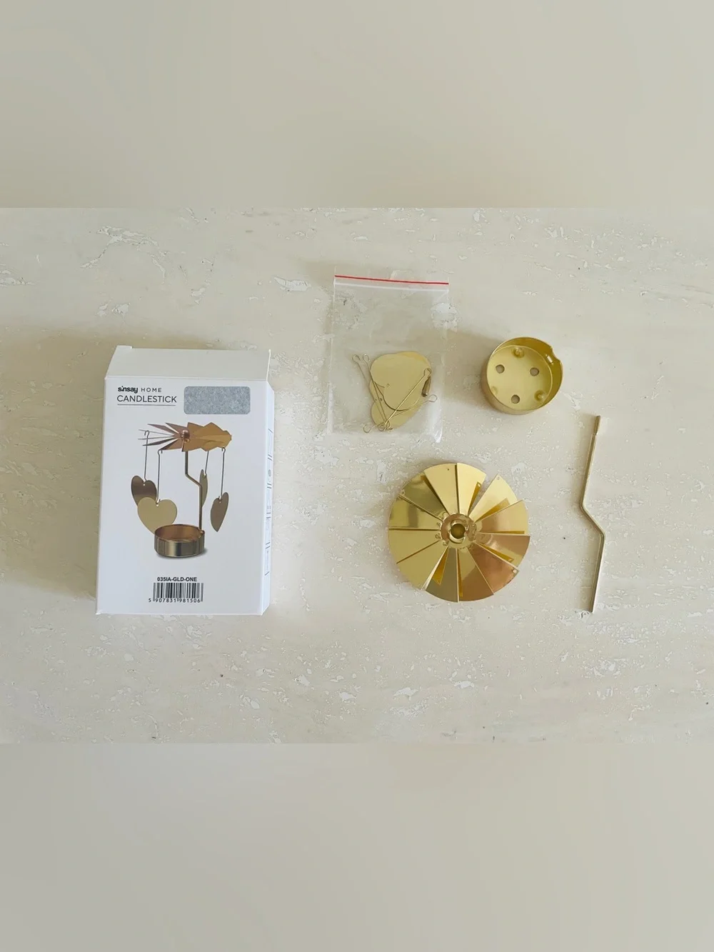Rotary Heart Tea Light Candle Holder Spinning Candleholder Metal Small Gift